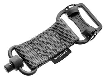 Picture of Magpul MAG519-GRY MS1/MS4 Sling Adapter made of Steel with Maganese Phosphate Stealth Gray Finish, Polymer Hardware, Nylon 1.25" Webbing & Two to One-Point Design for AR-15, M4, M16, AK-Platform & AKM MAG519GRY