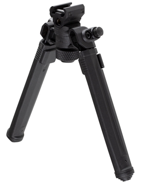 Picture of Magpul MAG941-BLK Bipod 1913 Picatinny Rail Attachment, Black Mil-Spec Anodized Aluminum, 6.80-10.30" Vertical Adjustment, Rubber Feet for AR-Platform MAG941BLK