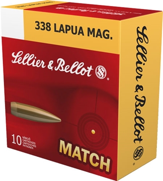 Picture of Sellier & Bellot Rifle 338LapuaMag 300gr Hollow Point Boat Tail 10 Per Box/10 Case SB338LMB