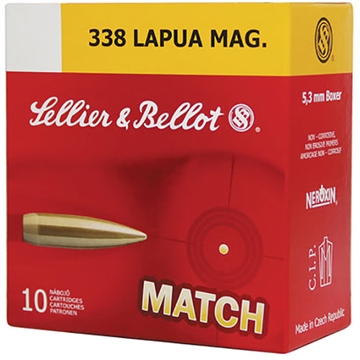 Picture of Sellier & Bellot Rifle 338LapuaMag 250gr Hollow Point Boat Tail 10 Per Box/10 Case SB338LMA