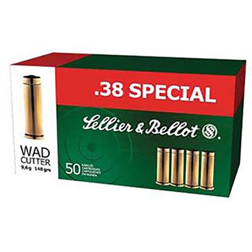 Picture of Sellier & Bellot Handgun 38Special 148gr Wadcutter 50 Per Box/24 Case SB38B