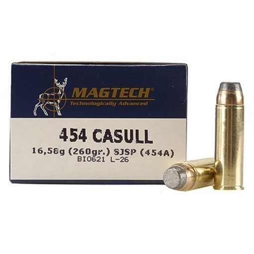 Picture of Magtech Range/Training 454Casull 260gr Semi Jacketed Soft Point Flat 20 Per Box/50 Case 454A