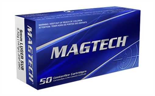 Picture of Magtech Range/Training 9mmLuger 147gr Jacketed Hollow Point Subsonic 50 Per Box/20 Case 9K