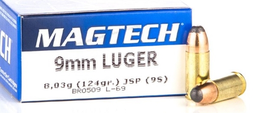 Picture of Magtech 9S Range/Training 9mmLuger 124gr Jacketed Soft Point 50 Per Box/20 Case 9S CF500090