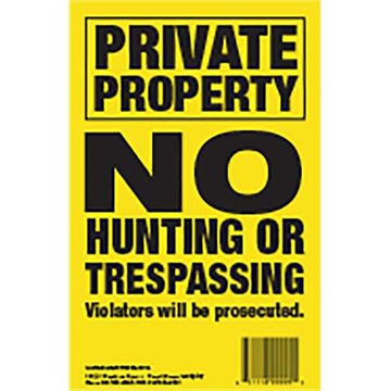 Picture of Maple Leaf Press Maple Leaf No Trespassing Sign Yellow 5.5 x 8 in. Vertical 50 pk. NTP-2-50