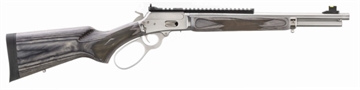 Picture of Marlin Firearms 1894 SBL, Lever Action Rifle, 357 Magnum, 16.10" Cold Hammer-Forged Stainless Steel Barrel, Threaded 1/2X28, Polished Stainless Finish, Gray Laminate Stock, Fiber Optic Front Sight with Tritium Ring, Adjustable Ghost Ring Rear Aperture, Full-length Picatinny Rail, 8 Rounds 70433
