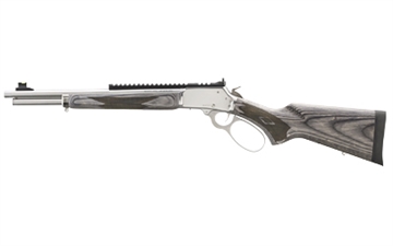 Picture of Marlin Firearms 1894 SBL, Lever Action Rifle, 44 Magnum, 16.10" Cold Hammer-Forged Stainless Steel Barrel, Threaded 5/8X24, Polished Stainless Finish, Gray Laminate Stock, Fiber Optic Front Sight with Tritium Ring, Adjustable Ghost Ring Rear Aperture, Full-length Picatinny Rail, 8 Rounds 70432-
