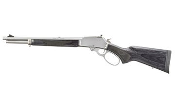 Picture of Marlin Firearms 336 Trapper Series, Lever Action Rifle, 30-30 Winchester, 16.17" Barrel, Threaded 5/8x24, Satin Finish, Silver, Black Laminate Stock, Skinner Blade Front Sight, Adjustable Rear Skinner Sight, Crossbolt Safety, 5 Rounds 70906
