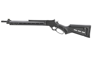 Picture of Marlin Firearms 1894, Dark Series, Lever Action Rifle, 357 Magnum/38 Special, Threaded 1/2-28, Polished Radial Muzzle Brake, Black Satin Finish, Black, Picatinny Rail, M-LOK Handguard, Fiber Optic Front Sight with Tritium Ring, Adjustable Ghost Ring Rear Sight, Mid-Size Lever, 8 Rounds 70904