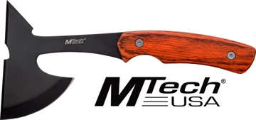 Picture of MC MTECH 9" TOMAHAWK W/SHEATH 3" BLACK BLADE PAKKAWOOD HNDL MT600PK
