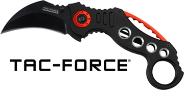 Picture of MC TAC-FORCE 2.5" HAWKBILL BLADE FOLDER BLACK/RED TF578BK