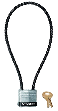 Picture of Master Lock Cable Lock Keyed Different Open With Key Silver Steel Firearm Fit- Universal 14" 107DSPT