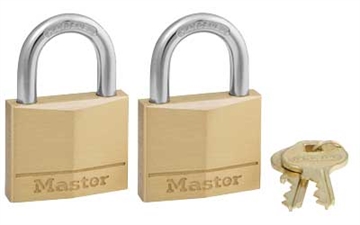 Picture of MasterLock 140 Lock, Brass, 2 Pack, Keyed Alike 140T