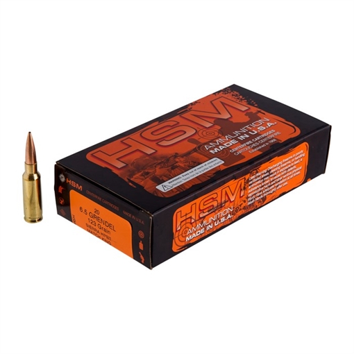 Picture of Hsm Ammunition 6.5MM GRENDEL 123GR HOLLOW POINT BOAT TAIL 20/BOX HSM-65Grendel-2-N