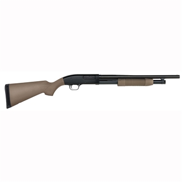 Picture of Mossberg 88 Maverick, Pump Action Shotgun, 12 Gauge, 3" Chamber, 18.5" Barrel, Cylinder Bore, Blued Finish with Flat Dark Earth Synthetic Stock, Bead Sight, 5 Round 31022