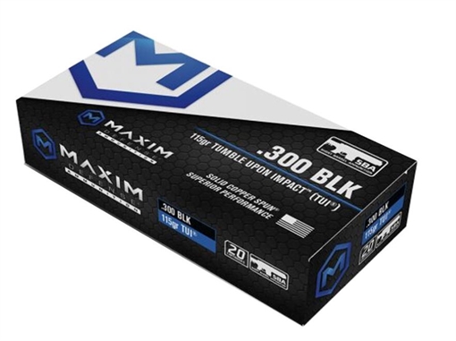 Picture of MAXIM 300BLK 115GR TUI SBA 20/500 MXM-49004