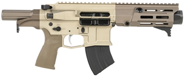 Picture of Maxim Defense Industries SPS 505 PDX, Semi-automatic Pistol, AR, 7.62X39, 5.5" Barrel, Anodized Finish, Flat Dark Earth (Arid), M-Lok Compatible Handguard, HATEBRAKE Muzzle Brake, ALG Combat Trigger, SCW Pistol System, Manual Safety, 20 Rounds, 1 Magazine MXM-50800 MXM50800