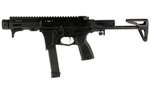 Picture of Maxim Defense Industries MD9 904S, Semi-automatic Rifle, SBR, 9MM, 4.5" Barrel, MLOK Handguard, Anodized Finish, Black, BCM Gunfighter Grip, Maxim SCW Stock, ALG Defense Combat Trigger, Radian Raptor Charging Handle, Radian Talon Ambidextrous Safety, 1 Magazine, 33 Rounds MXM-49712