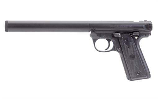 Picture of Maxim Defense Industries RUGER MKIV-SD Integrally Suppressed, Single Action, Semi-automatic, Metal Frame Pistol, Full Size, 22LR, 5.9" Barrel, Alloy, Blued Finish, Checkered Black Synthetic Grips, 10 Rounds, 1 Magazine MXM-48018