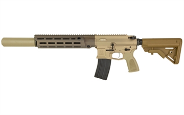 Picture of Maxim Defense Industries SDX-510, Semi-automatic Rifle, SBR, 556NATO, 10.3" Barrel, Cerakote Finish, Flat Dark Earth (Arid), M-Lok Compatible Handguard, B5 Bravo Stock, 30 Rounds, 1 Magazine, Includes DSX-D Suppressor MXM-49786