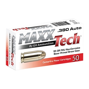 Picture of Maxx Tech 380 ACP 95GR FULL METAL JACKET 50/BOX PTGB380B