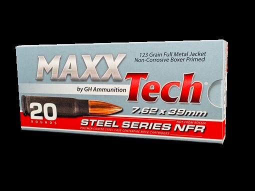 Picture of MAXXTECH 7.62X39 STEEL CASE 123GR FMJ 20RD/BX 30BX/CS PTGS762