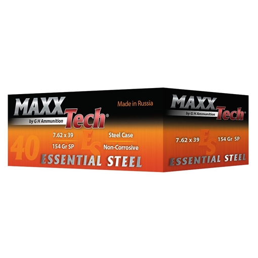 Picture of Maxxtech Essential Steel Case Rifle Ammunition 7.62x39 154gr SP 40/ct ES076214