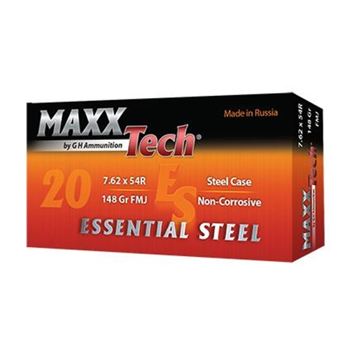 Picture of Maxxtech Essential Steel Case Rifle Ammunition 7.62X54R 148gr FMJ 500/ct Case(25-20rd Boxes) ES762548C