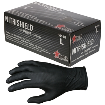 Picture of MCR Safety Black 6 Mil Texture Nitrile PF Disp 6016BXL