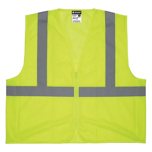 Picture of MCR Safety Class 2 Mesh Lime Safety Vest V2CL2MLZX2