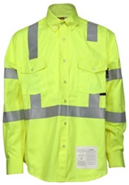Picture of MCR Safety FR Hi-Vis Class 3 Long Sleeve Work Shirt S1CL3LXL