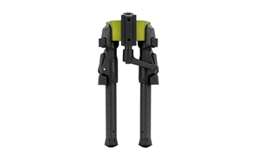 Picture of MDT GRND-POD Bipod, Height Adjustable, Four Locking Positions (0, 50, 80, and 180 Degrees), MLOK Attachment Interface, Aluminum Core, Carbon Fiber Legs, Matte Finish, Green Aluminum Core, Black 107771-GRN