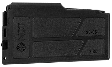 Picture of MDT Magazine, 30-06 Springfield, 3 Rounds, Polymer, Fits Long Action 3.850" AICS Pattern, Black 106255-BLK 106255BLK