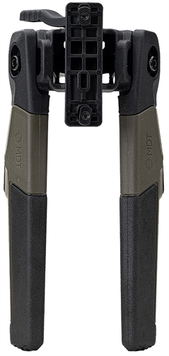 Picture of MDT ORYX Bipod, Height Adjustable, Adjustable Tilt (Cant) Tension Lever, MLOK Attachment Interface, High Strength Polymer Construction, Matte Finish, Black and Olive Drab Green 106740-ODG 106740ODG