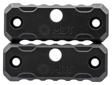 Picture of MDT Exterior Forend Weights, .35lbs Each/.70lbs Total, Nitride Finish, Black, Case Hardened 1018 Steel, Fits M-lok, Includes (2) Individual Weights 107320-BLK 107320BLK