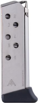 Picture of Mec-Gar Handgun Magazine Walther PPK .380 ACP Carbon Steel Tube Nickel 6 rds MGWPPKFRN