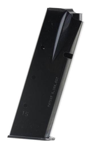 Picture of Mec-Gar Standard Blued Detachable 15rd 9mm Luger for Browning Hi-Power/Springfield SA-35 MGBRHP15B