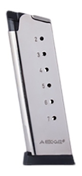 Picture of Mec-Gar 1911 Officer Handgun Magazine with Removable Buttplate & Follower .45 ACP HT Nickel 7 rds High Cap MGCO4507NPF