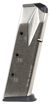 Picture of Mec-Gar USA Pistol Magazine, 9MM, 15 Rounds, Fits Sig P228 Pistols, Steel, Silver, Nickel Finish MGP22815N