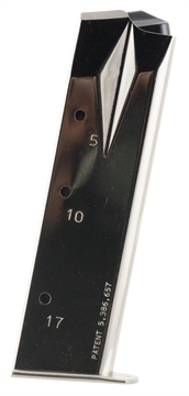 Picture of Mec-Gar USA Pistol Magazine, 9MM, 17 Rounds, Fits Ruger P85 Pistols, Steel, Silver, Nickel Finish MGRP8517N