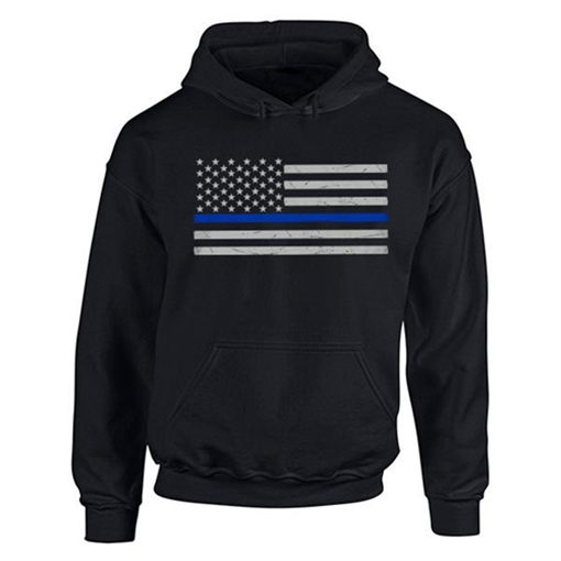 Picture of Thin Blue Line Men's Classic Thin Blue Line Hoodie TBL-H-BIG-LOGO-BLACK-XL