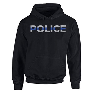 Picture of Thin Blue Line Men's Hoodie - Police Thin Blue Line MEN-H-POLICE-BLACK-XL