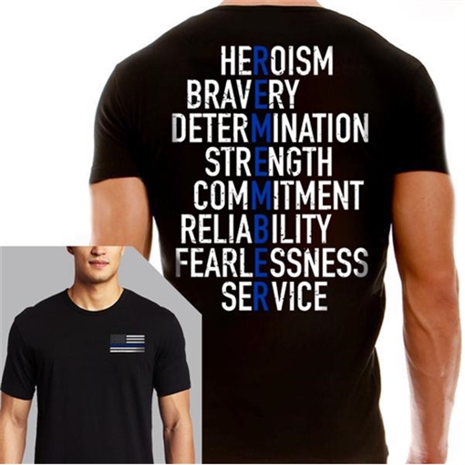 Picture of Thin Blue Line Men's Shirt - Thin Blue Line Remember MENS-REM-SHIRT-LARGE
