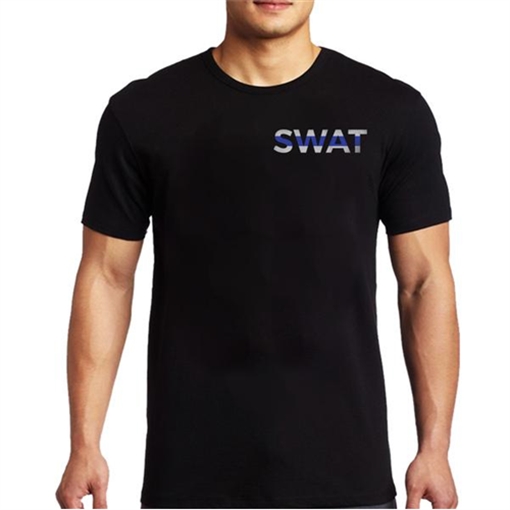 Picture of Thin Blue Line Men's T-Shirt - SWAT Thin Blue Line MEN-SWAT-BLACK-MEDIUM