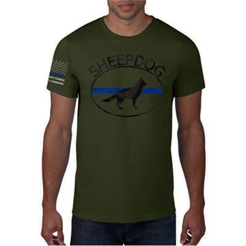 Picture of Thin Blue Line Men's T-Shirt -Thin Blue Line Sheepdog SHEEPDOG-GREEN-XL