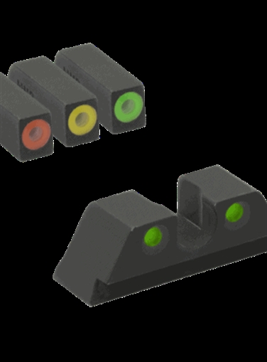 Picture of Meprolight USA Hyper-Bright Green Tritium Yellow Outline Front Sight-Green Tritium Black Outline Rear Sight Glock 42/43 402203121