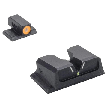 Picture of Meprolight Hyper Bright V-Sight Fixed Pistol Set for S&W M&P Full Size Compact Green with Orange Front 417103131