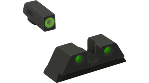 Picture of Meprolight USA Hyper-Bright Green Tritium Green Outline Front Sight-Green Tritium Black Outline Rear Sight Kimber 1911 Slant 412183111