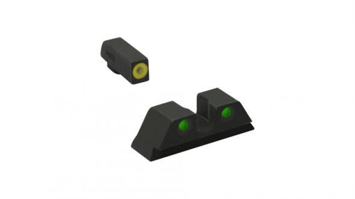 Picture of Meprolight USA Hyper-Bright Green Tritium Yellow Outline Front Sight-Green Tritium Black Outline Rear Sight Kimber 1911 Slant 412183121