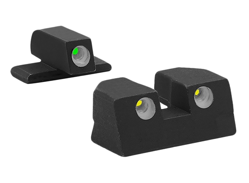 Picture of Meprolight USA Tru-Dot Green Tritium White Outline Front Sight-Yellow Tritium White Outline Rear Sight Sig Sauer P-Series P226/P320 101103201